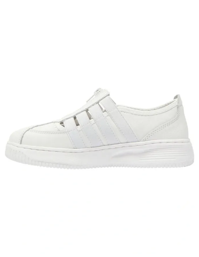 Wide Steps Newport Sneakers in White Leather