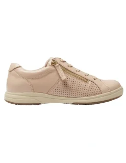 Wide Steps Normandy Sneakers in Blush Leather