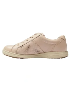 Wide Steps Normandy Sneakers in Blush Leather