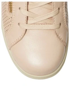 Wide Steps Normandy Sneakers in Blush Leather