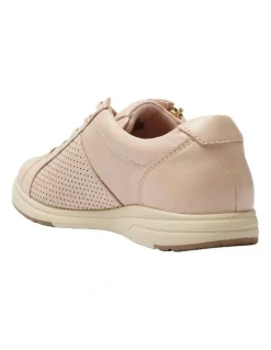 Wide Steps Normandy Sneakers in Blush Leather