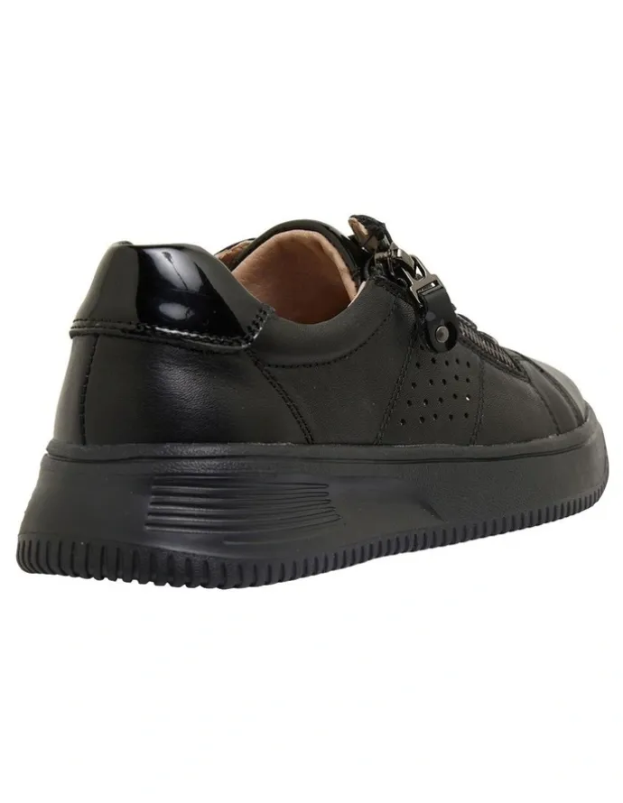Wide Steps Novella Black/Black Patent Sneakers
