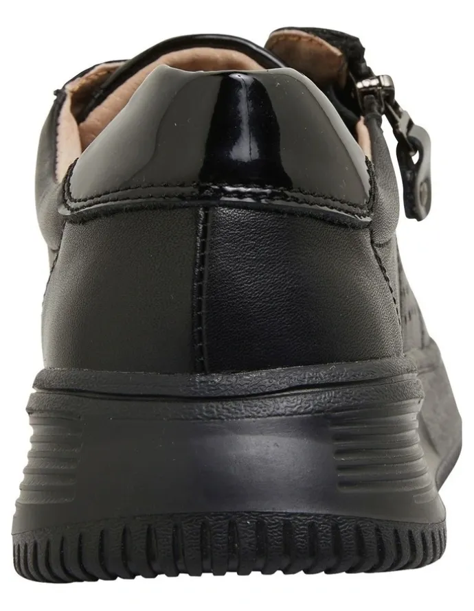 Wide Steps Novella Black/Black Patent Sneakers