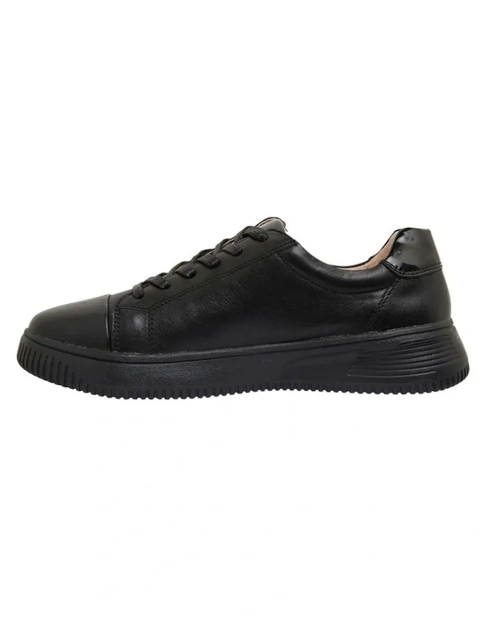 Wide Steps Novella Black/Black Patent Sneakers