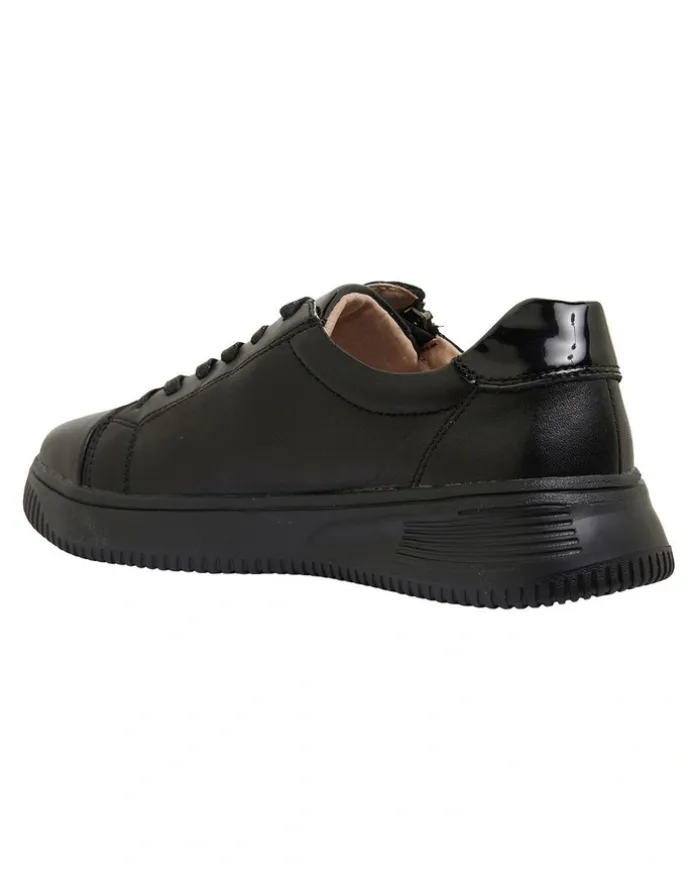 Wide Steps Novella Black/Black Patent Sneakers