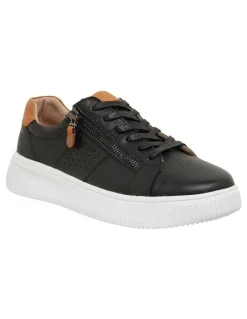 Wide Steps Novella Black/Tan Glove Sneakers