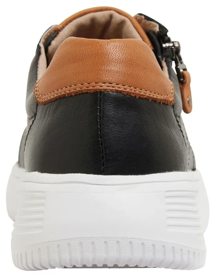 Wide Steps Novella Black/Tan Glove Sneakers