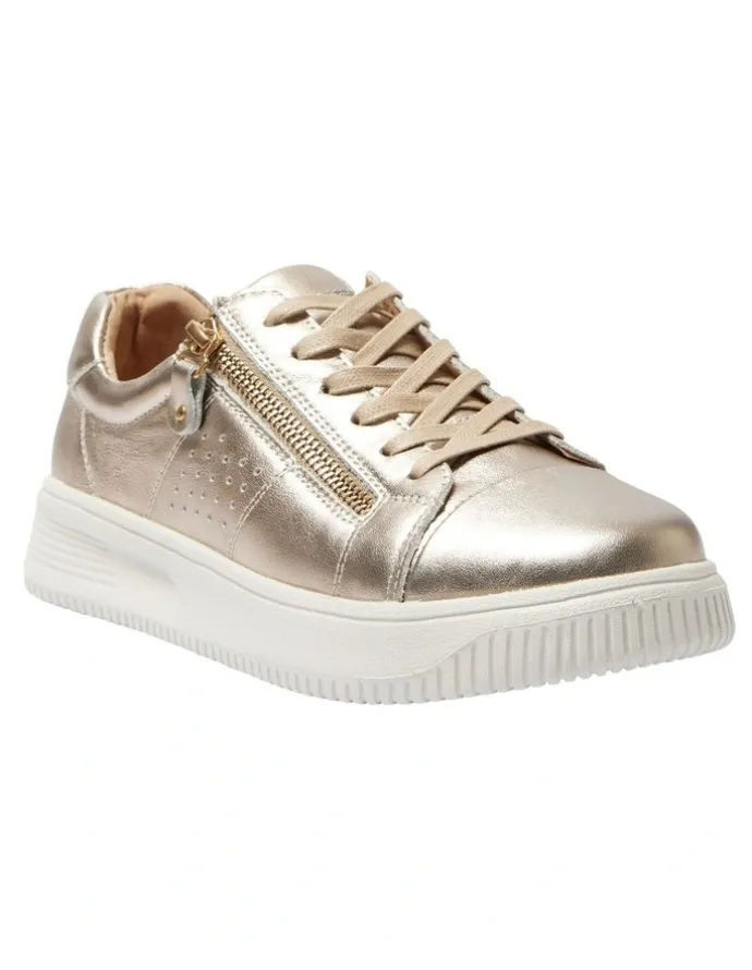 Wide Steps Novella Sneakers in Pewter Metallic