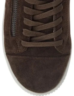 Wide Steps Novella Sneakers in Chocolate Suede