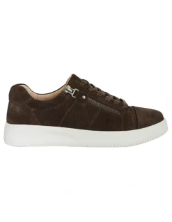 Wide Steps Novella Sneakers in Chocolate Suede