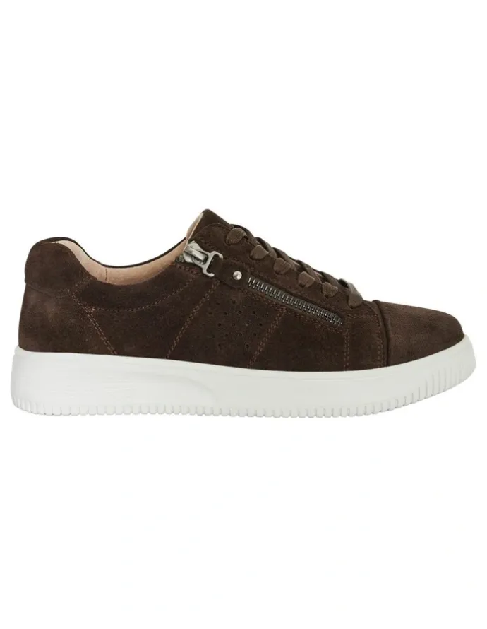 Wide Steps Novella Sneakers in Chocolate Suede