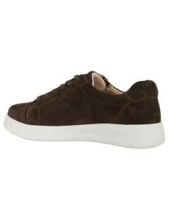 Wide Steps Novella Sneakers in Chocolate Suede