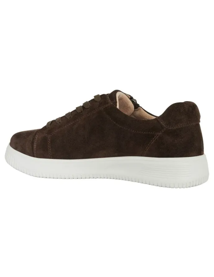 Wide Steps Novella Sneakers in Chocolate Suede