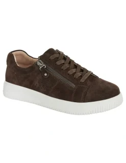 Wide Steps Novella Sneakers in Chocolate Suede