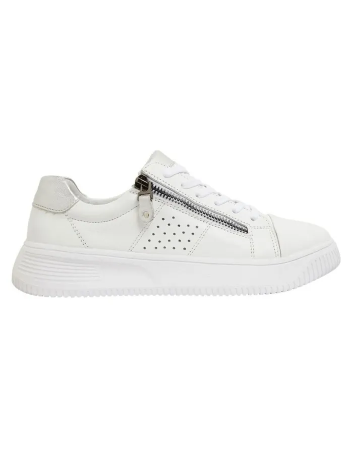 Wide Steps Novella White/Silver Glove Sneakers