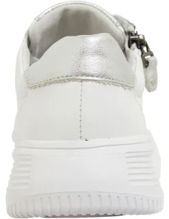 Wide Steps Novella White/Silver Glove Sneakers