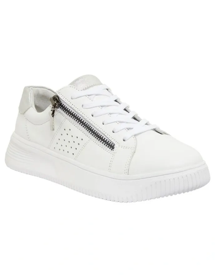 Wide Steps Novella White/Silver Glove Sneakers