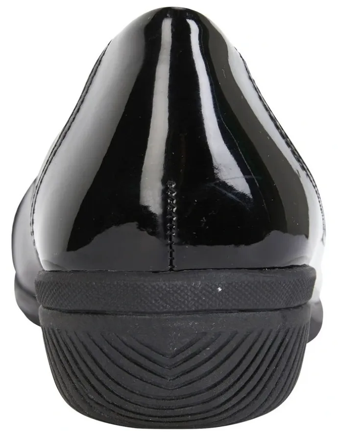 Wide Steps Virgo Black Glove / Patent Flat Shoes