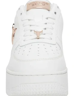Windsor Smith Leather Flatform Sneaker in Rich White/Rose Gold