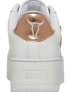 Windsor Smith Leather Flatform Sneaker in Rich White/Rose Gold