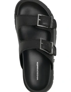 Windsor Smith Mona Leather Sandals in Black