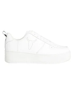 Windsor Smith Racerr Leather Platform Sneaker in White