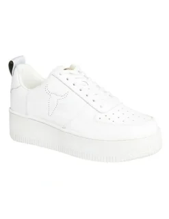 Windsor Smith Racerr Leather Platform Sneaker in White