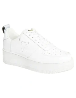 Windsor Smith Racerr Leather Platform Sneaker in White