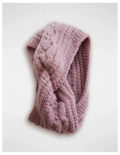 Wishes Baby Cable Knit Hair Wrap in Purple