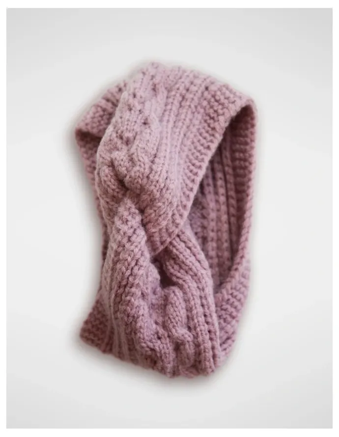 Wishes Baby Cable Knit Hair Wrap in Purple