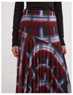 Witchery Asymmetric Drape Skirt in Fade Check