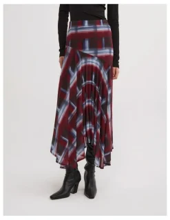Witchery Asymmetric Drape Skirt in Fade Check