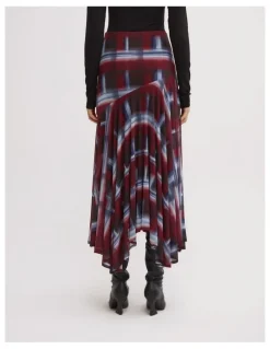 Witchery Asymmetric Drape Skirt in Fade Check