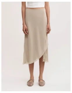 Witchery Asymmetric Soft Skirt in Sienna