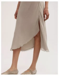 Witchery Asymmetric Soft Skirt in Sienna