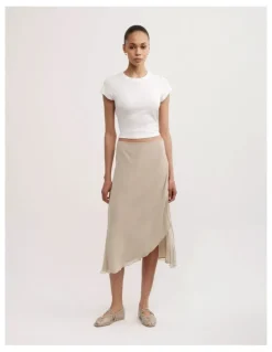 Witchery Asymmetric Soft Skirt in Sienna