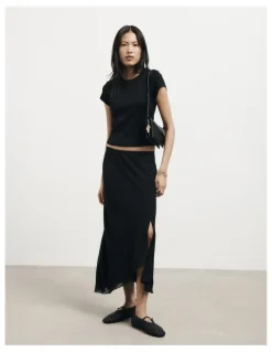 Witchery Asymmetric Soft Skirt in Black