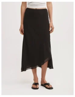 Witchery Asymmetric Soft Skirt in Black
