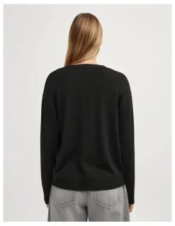 Witchery Asymmetric Wrap Knit Cardi in Black