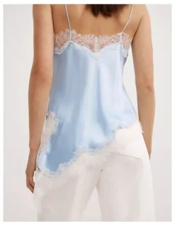 Witchery Asymmetrical Lace Camisole in Blue Air