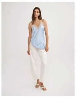 Witchery Asymmetrical Lace Camisole in Blue Air