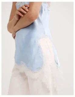 Witchery Asymmetrical Lace Camisole in Blue Air