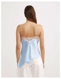 Witchery Asymmetrical Lace Camisole in Blue Air