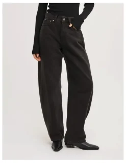 Witchery Barrel Leg Jeans in Washed Black