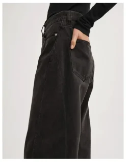Witchery Barrel Leg Jeans in Washed Black
