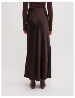Witchery Bias Slip Skirt in Espresso