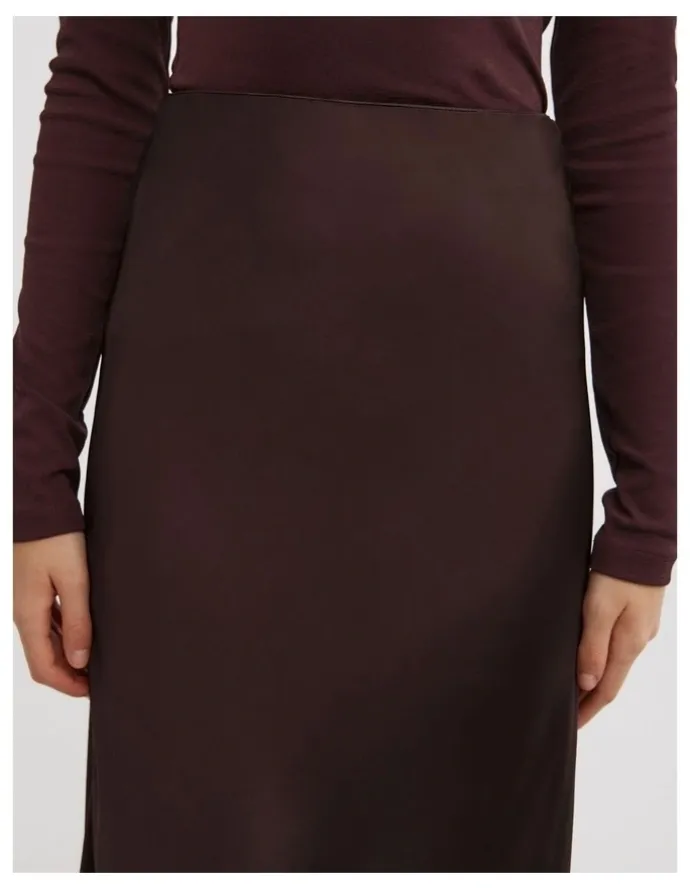 Witchery Bias Slip Skirt in Espresso