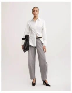 Witchery Cinched Waist Shirt in Fresh White