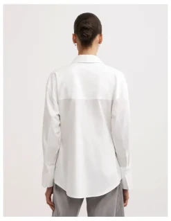 Witchery Cinched Waist Shirt in Fresh White