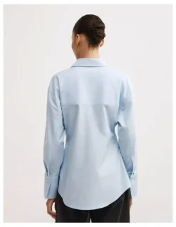 Witchery Cinched Waist Shirt in Chambray